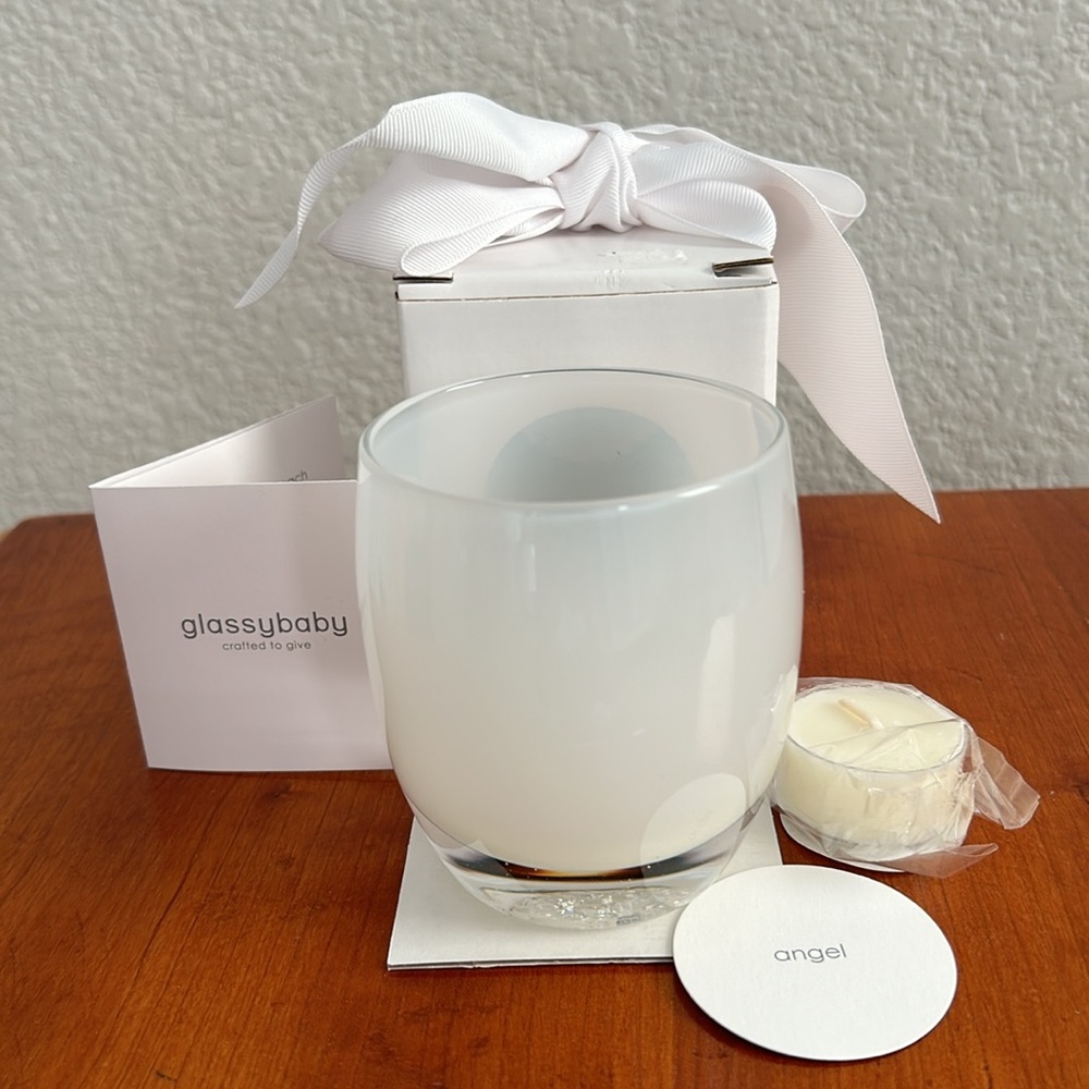 Glassybaby “ ANGEL” Votive Tea light Candle Holder New Open Box Original NWOT